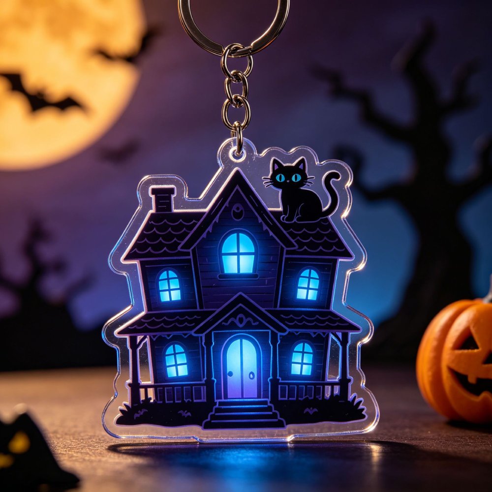 Ethnic Fashion House - Halloween Haunted House Acrylic Keychain Spooky