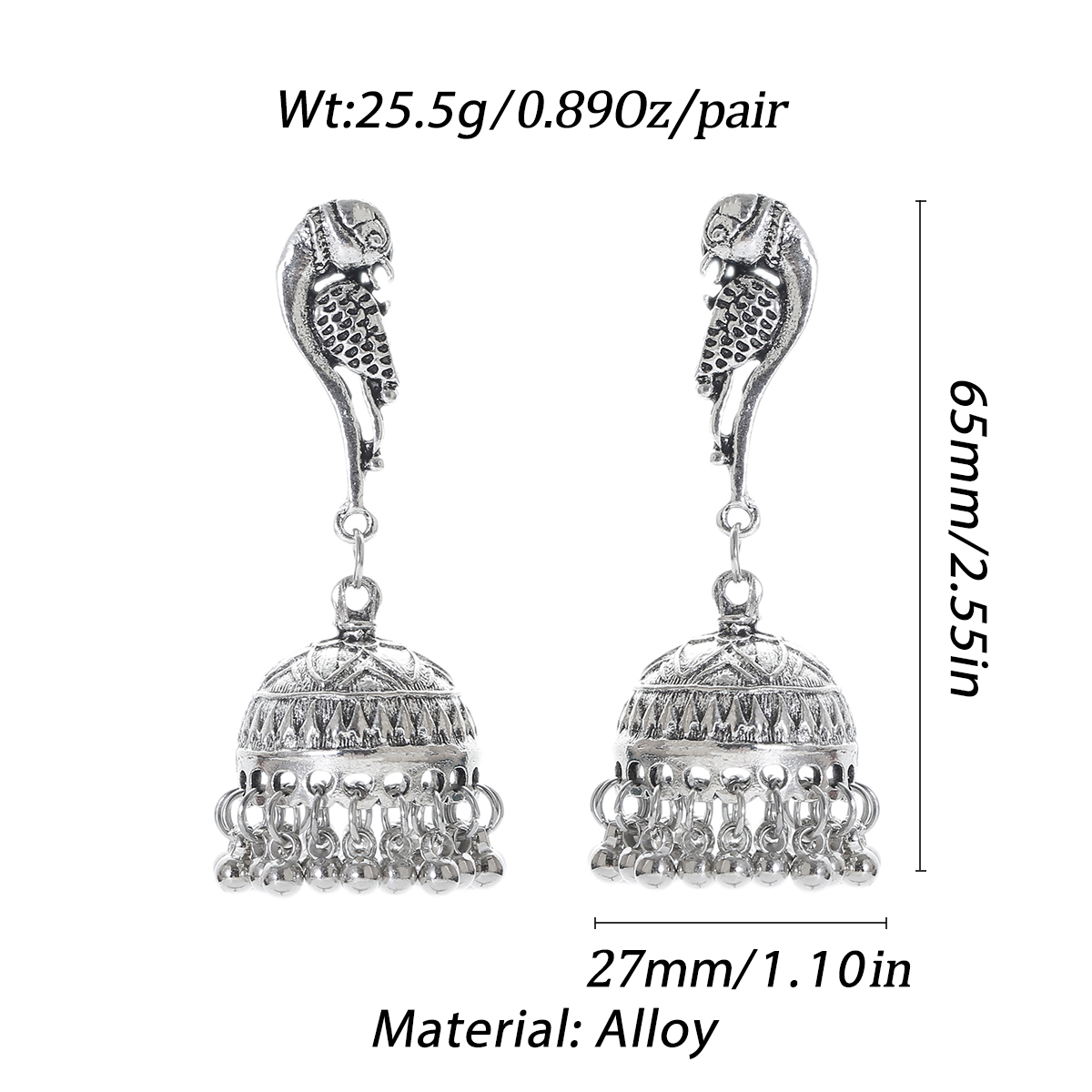 Ethnic Silver Color Peacock Be - Ethnic Indian Fashion recension och pris