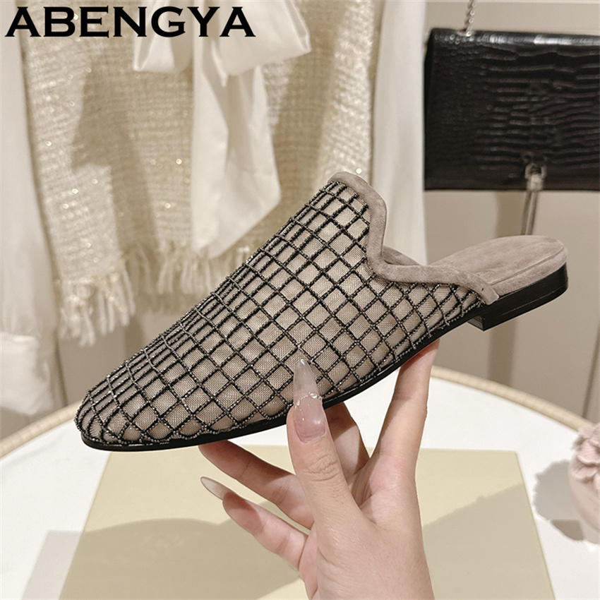 Shiny Lace Mesh Round Toe Flat - Ethnic And Fashion recension och pris