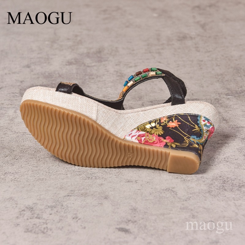 Boho Beaded Floral Wedge Sanda - Ethnic And Fashion recension och pris