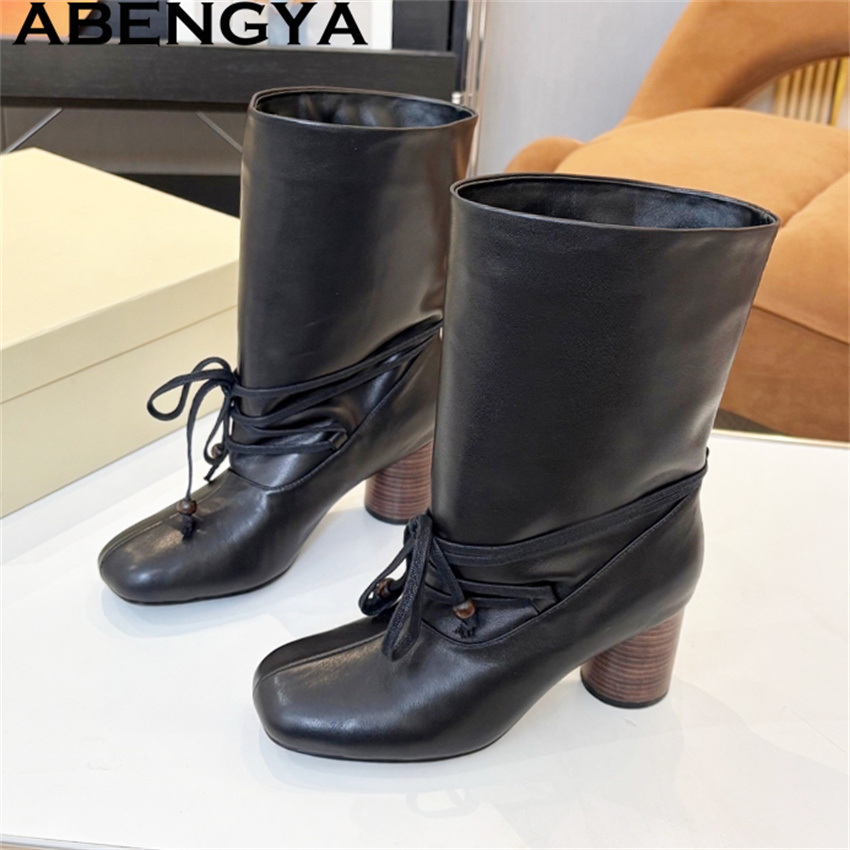 ABENGYA Chunky Heel Mid Calf B - Ethnic Fashion Week recension och pris